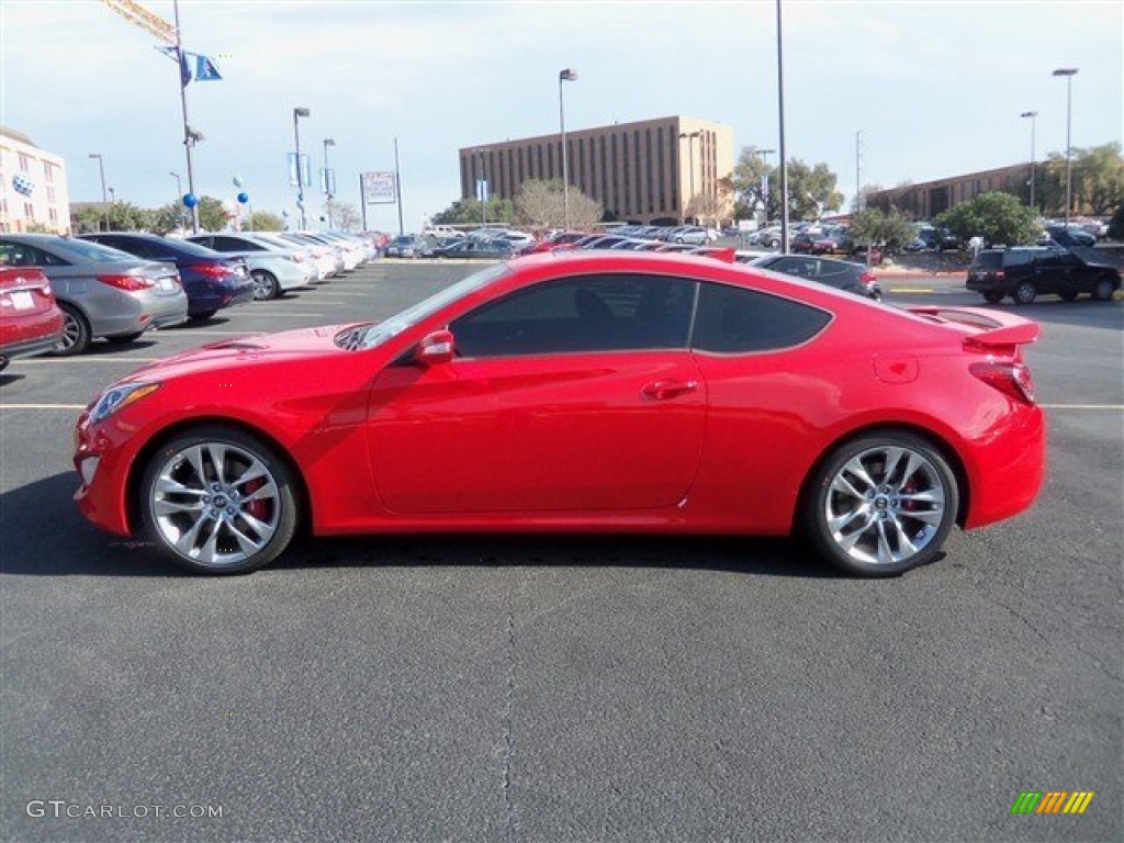 2014 Genesis Coupe 3.8L Ultimate - Tsukuba Red / Ultimate Black Leather photo #3