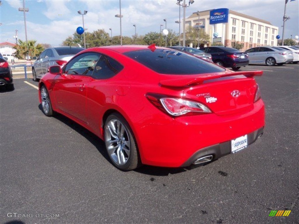 2014 Genesis Coupe 3.8L Ultimate - Tsukuba Red / Ultimate Black Leather photo #4