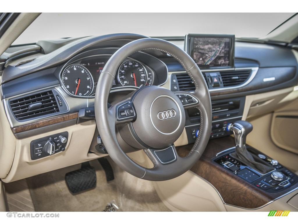 2012 Audi A6 3.0T quattro Sedan Velvet Beige Dashboard Photo #91184140