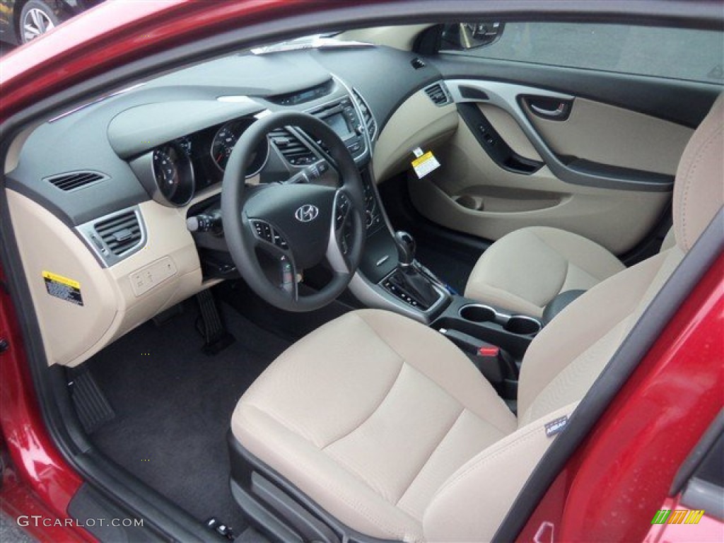 2014 Elantra SE Sedan - Red / Beige photo #6