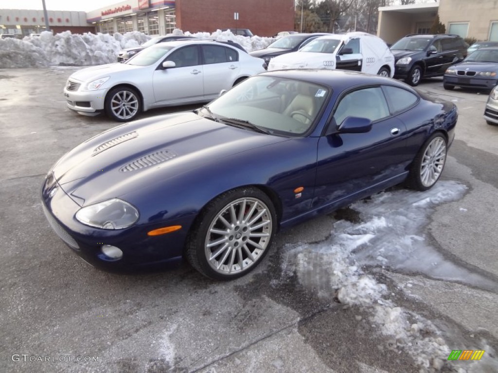 Midnight Blue Metallic 2005 Jaguar XK XKR Coupe Exterior Photo #91186672