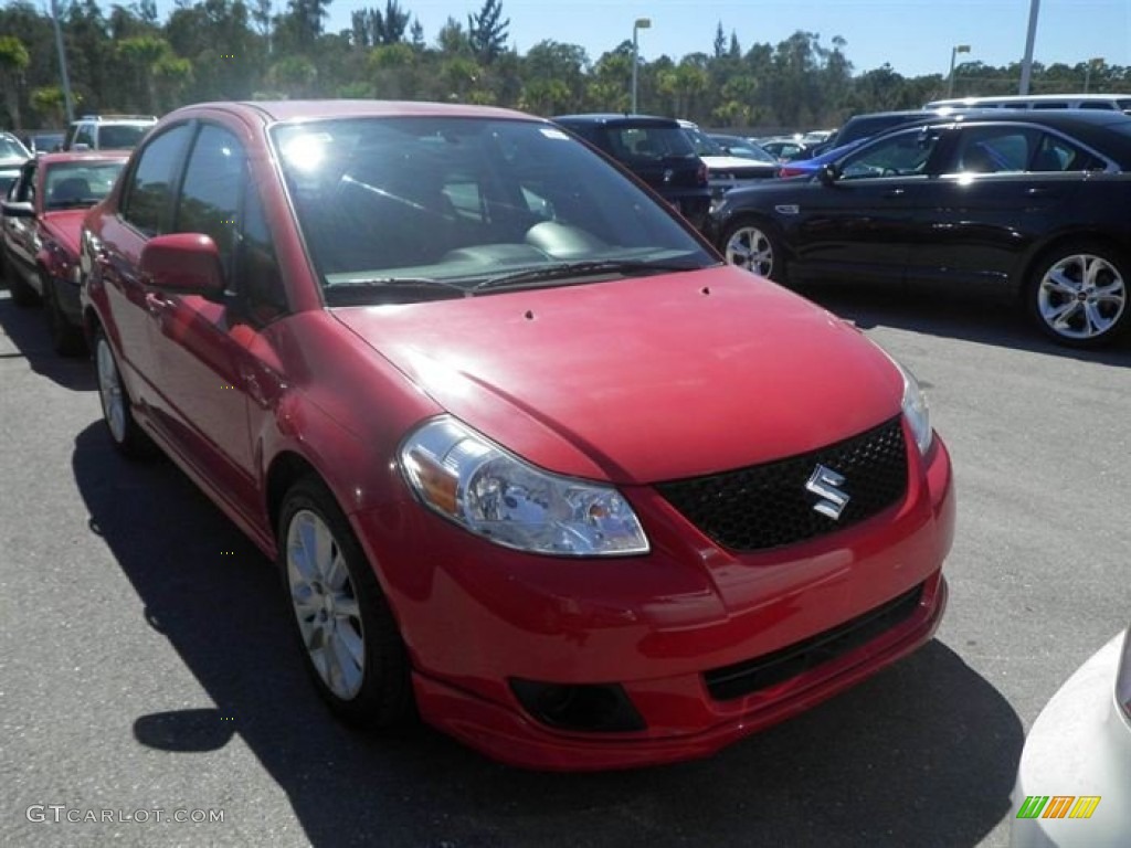 2008 SX4 Sport Sedan - Vivid Red / Black photo #2