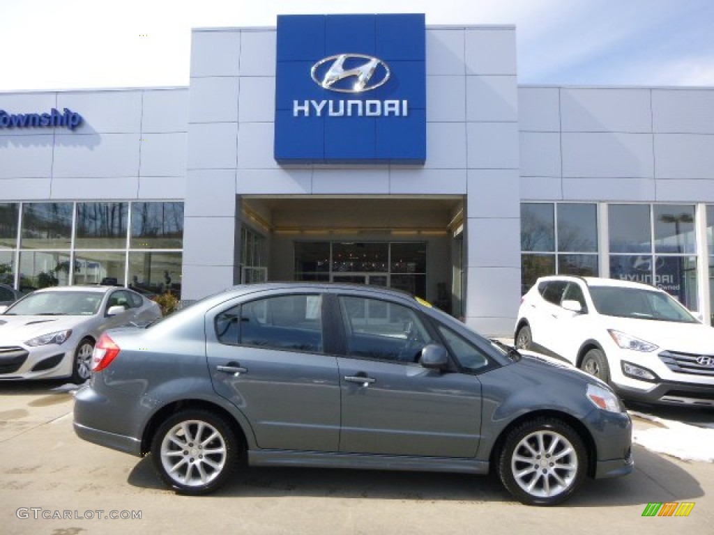 2009 SX4 Sport Sedan - Azure Gray Metallic / Black photo #1