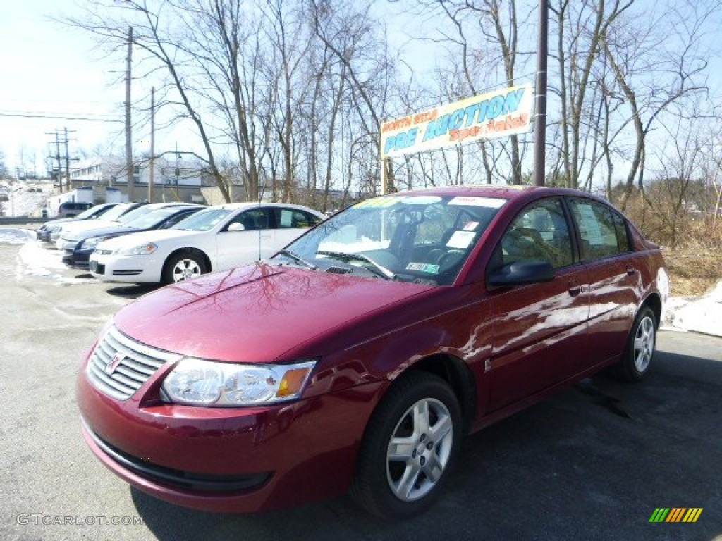 2007 ION 2 Sedan - Berry Red / Gray photo #1