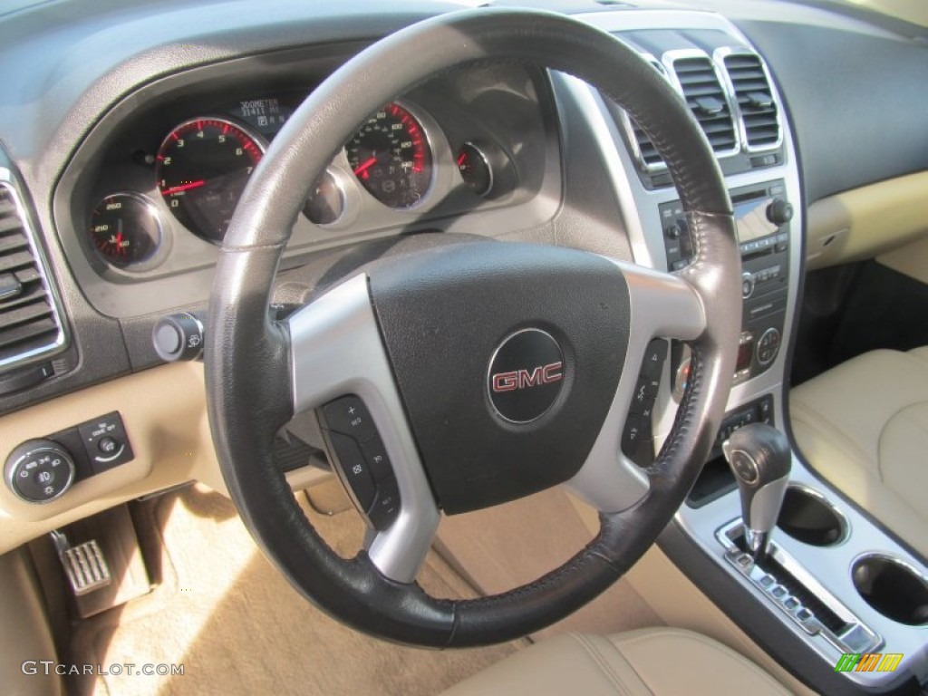 2012 GMC Acadia SLT AWD Cashmere Steering Wheel Photo #91202233