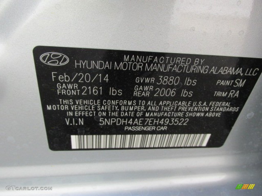 2014 Elantra SE Sedan - Silver / Gray photo #15