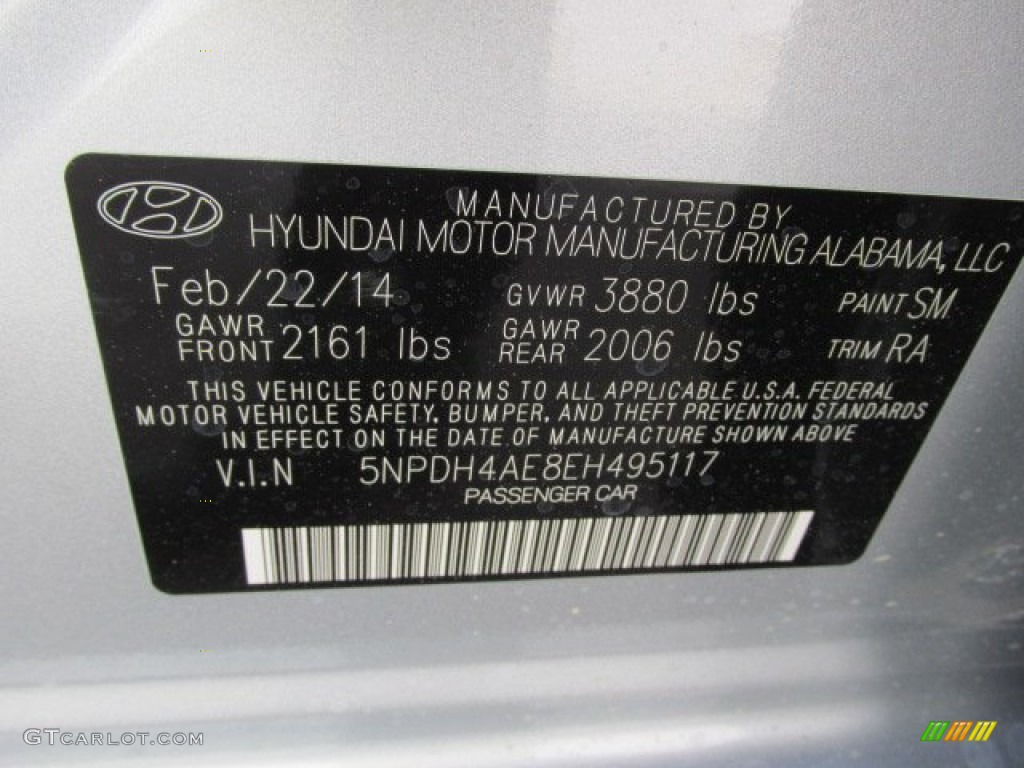 2014 Elantra SE Sedan - Silver / Gray photo #15