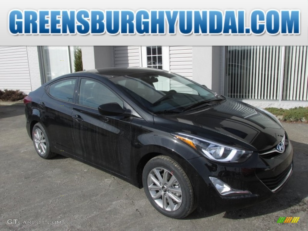 2014 Elantra SE Sedan - Black / Gray photo #1