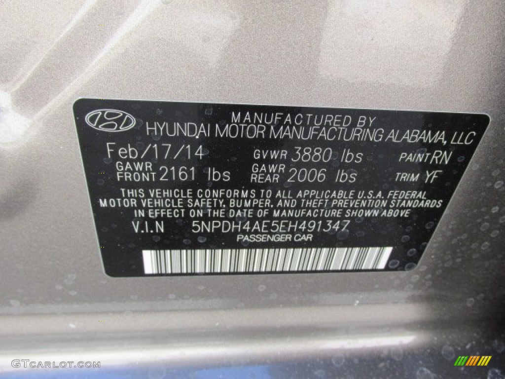 2014 Elantra SE Sedan - Bronze / Beige photo #15