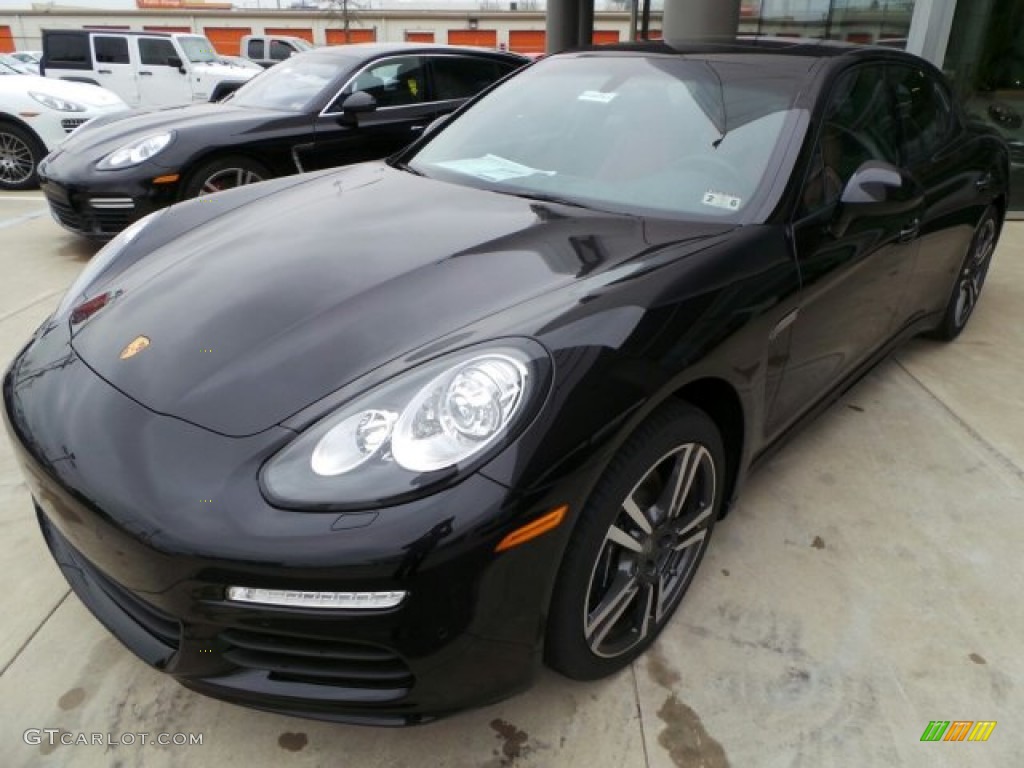 Basalt Black Metallic 2014 Porsche Panamera Standard Panamera Model Exterior Photo #91211585