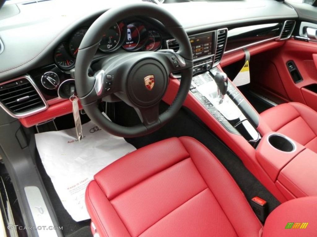 Black/Carrera Red Interior 2014 Porsche Panamera Standard Panamera Model Photo #91211716