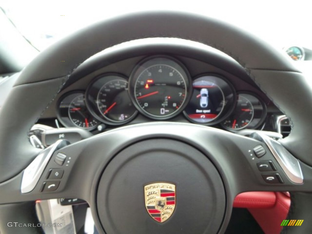 2014 Porsche Panamera Standard Panamera Model Black/Carrera Red Steering Wheel Photo #91211856