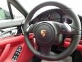 2014 Porsche Panamera Black/Carrera Red Interior Steering Wheel Photo
