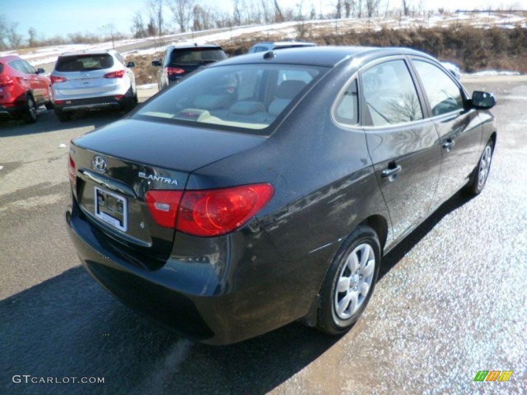 2009 Elantra GLS Sedan - Black Pearl / Beige photo #7