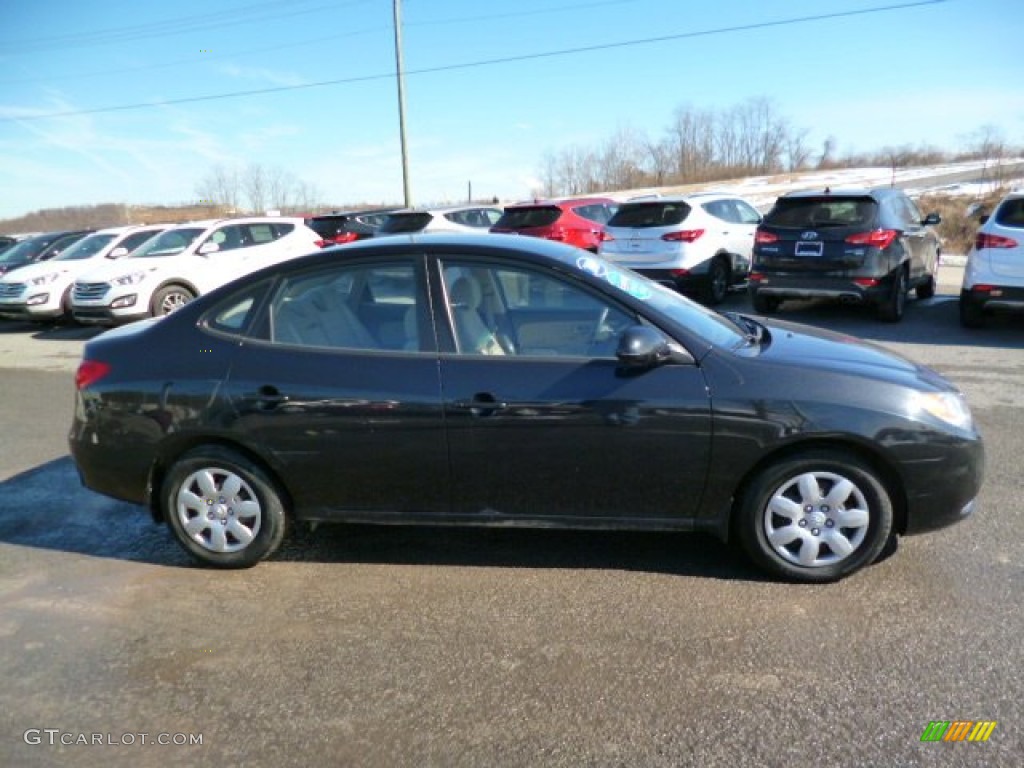 2009 Elantra GLS Sedan - Black Pearl / Beige photo #8