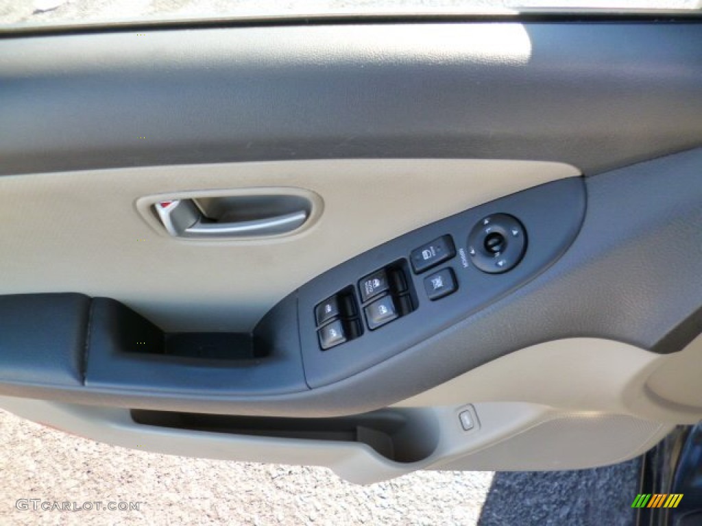 2009 Elantra GLS Sedan - Black Pearl / Beige photo #17