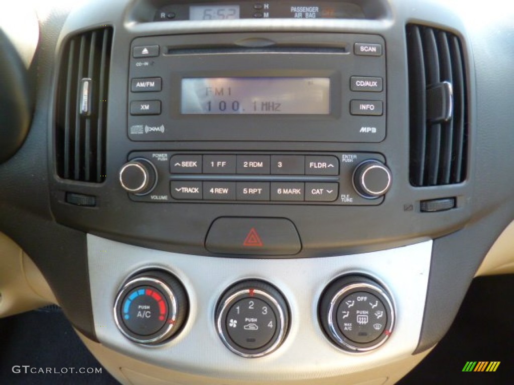 2009 Elantra GLS Sedan - Black Pearl / Beige photo #19
