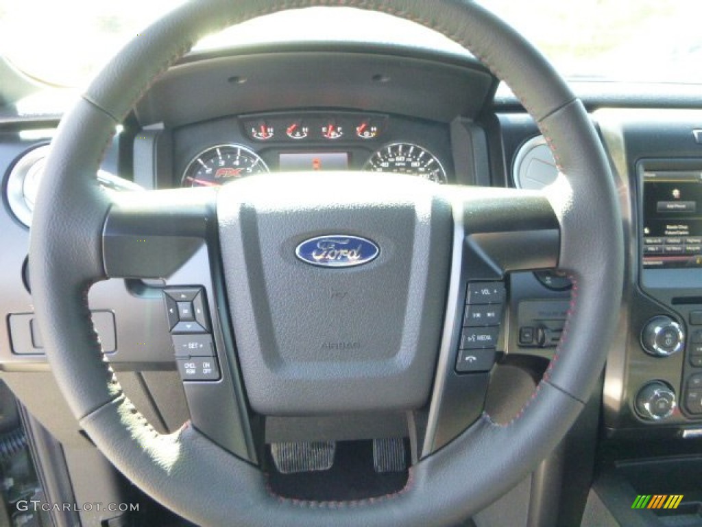 2014 Ford F150 FX4 Tremor Regular Cab 4x4 FX Appearance Black Leather/Alcantara Steering Wheel Photo #91224166