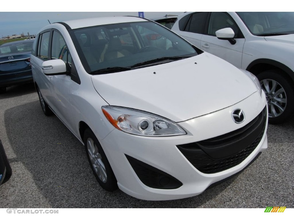 2014 MAZDA5 Sport - Crystal White Pearl / Sand photo #4