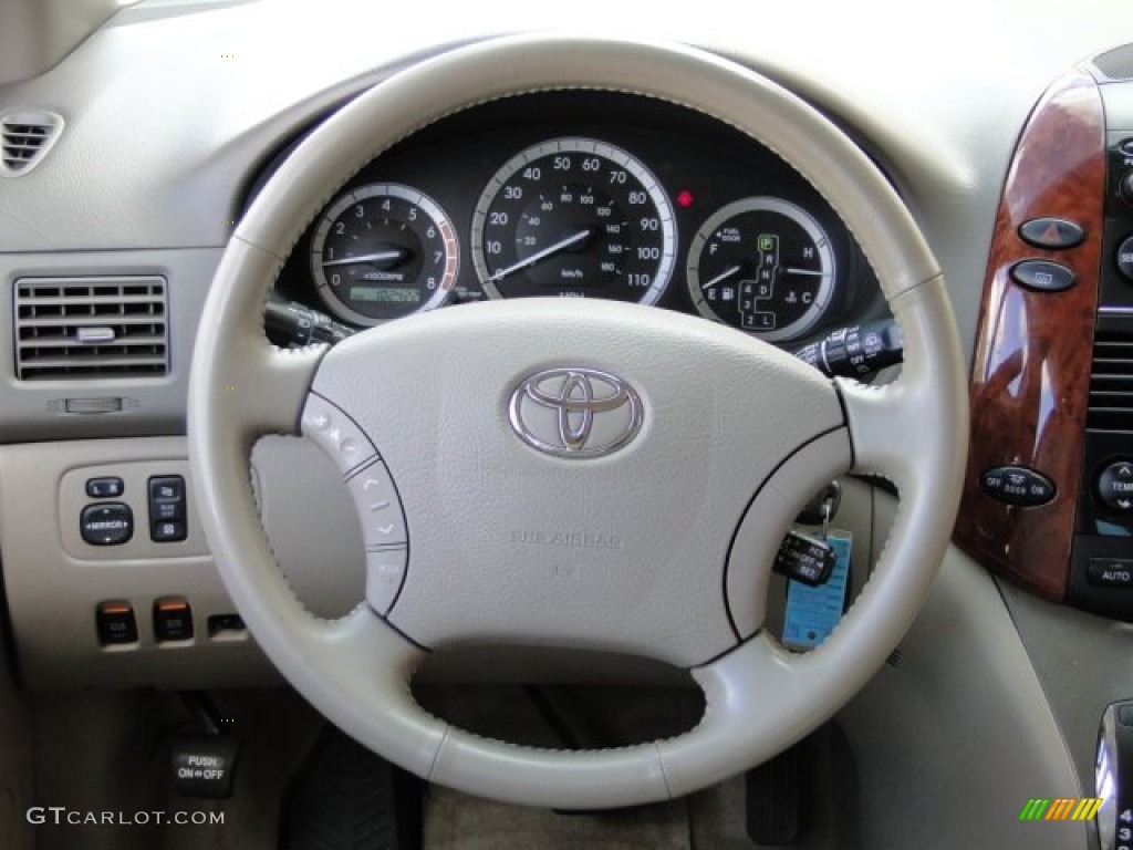 2004 Toyota Sienna XLE AWD Fawn Beige Steering Wheel Photo #91226419