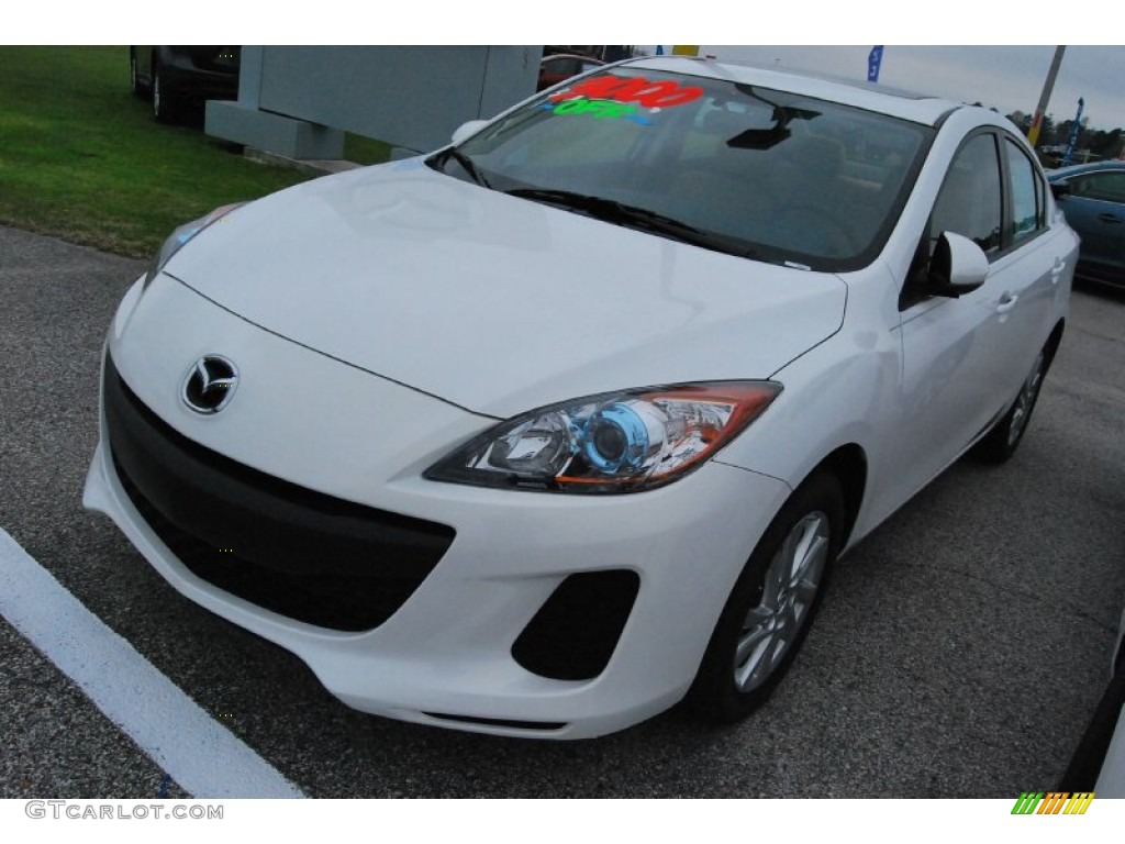 2013 MAZDA3 i Touring 4 Door - Crystal White Pearl Mica / Black photo #1