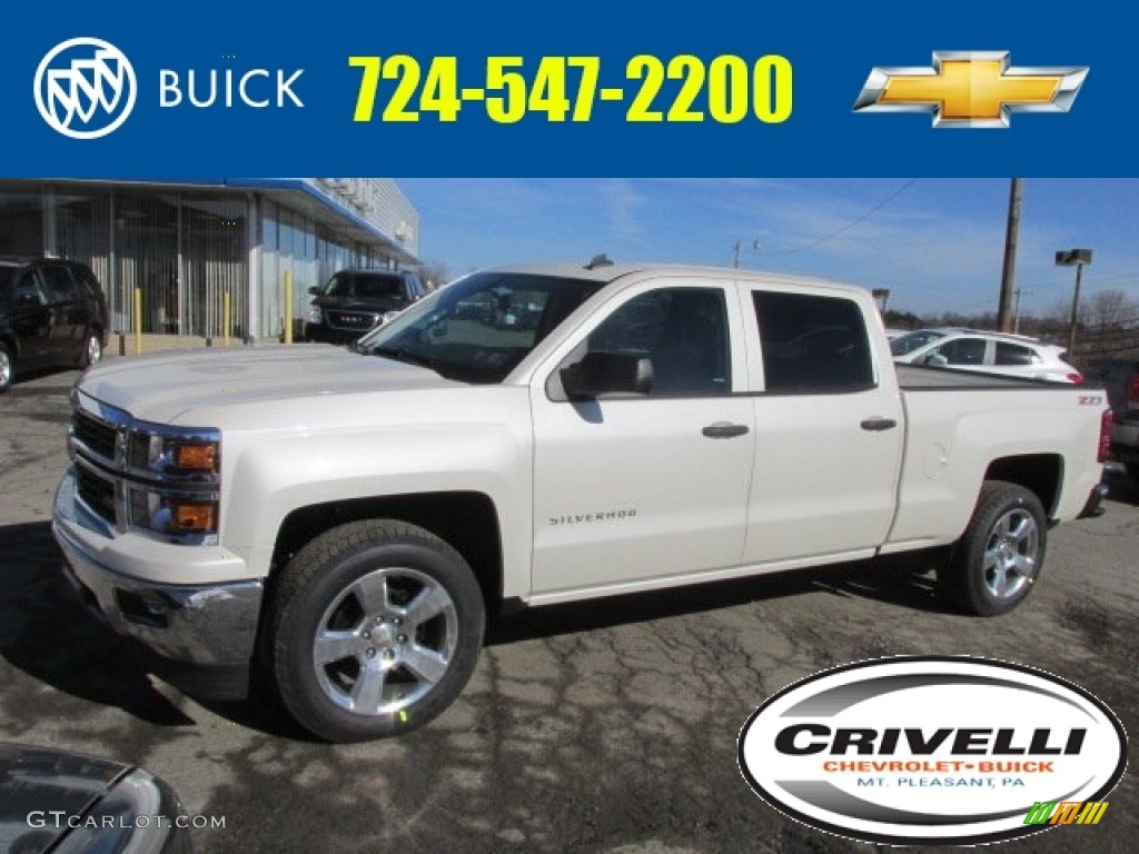 2014 Silverado 1500 LT Crew Cab 4x4 - White Diamond Tricoat / High Country Saddle photo #1