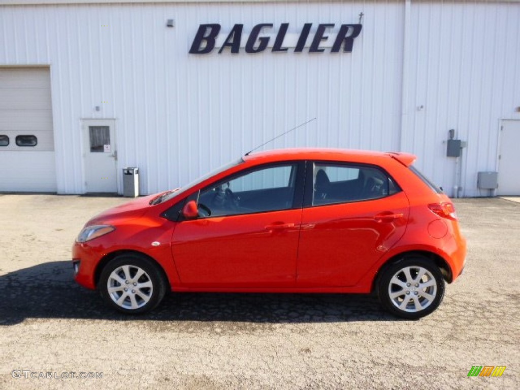 2012 MAZDA2 Touring - True Red / Black w/Red Piping photo #1