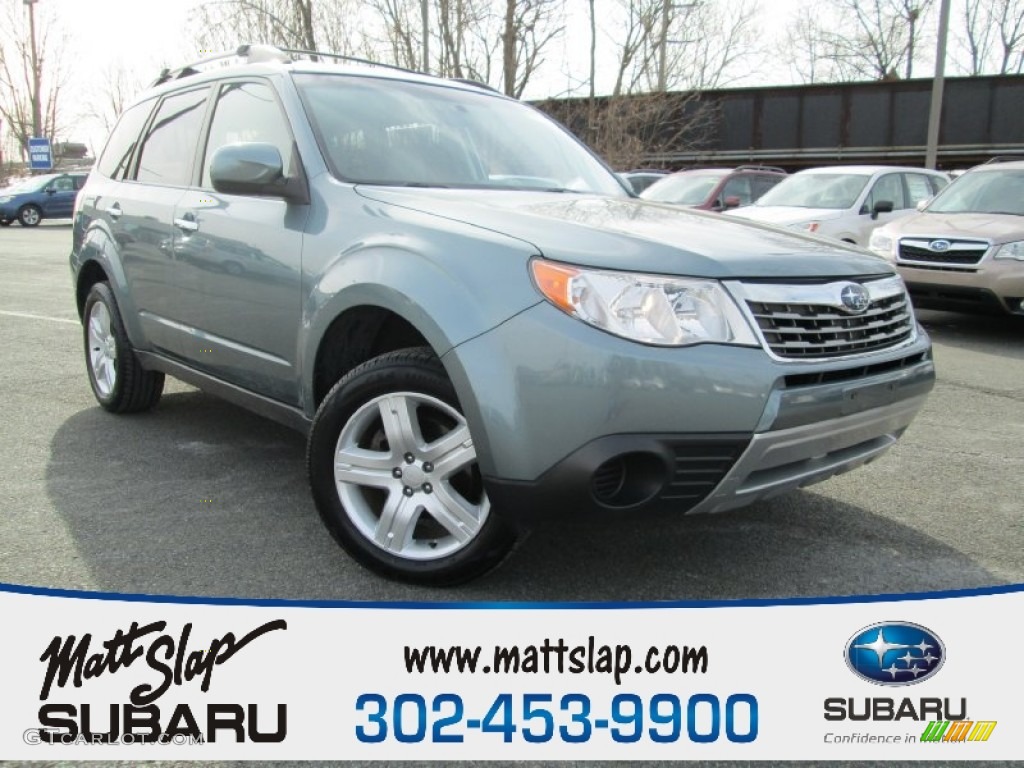 2009 Forester 2.5 X Premium - Sage Green Metallic / Platinum photo #1