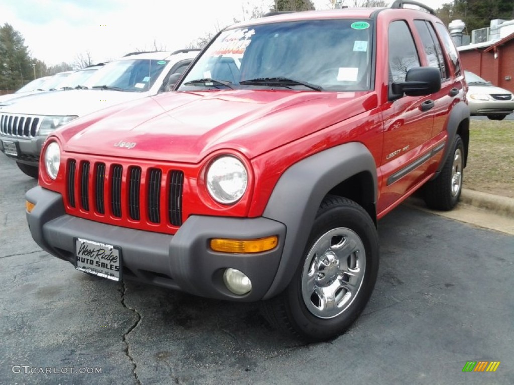 2002 Liberty Sport 4x4 - Flame Red / Taupe photo #5