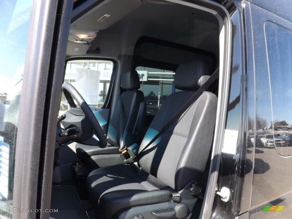 Black Leatherette Interior 2014 Mercedes-Benz Sprinter 2500 High Roof Crew Van Photo #91239238