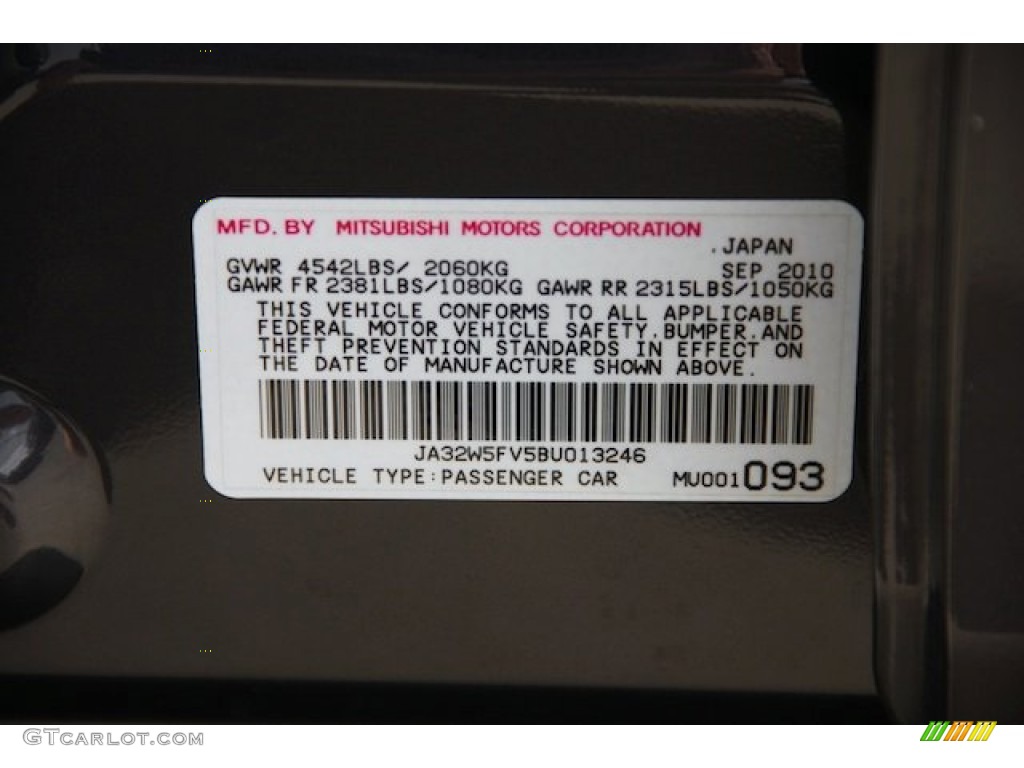 2011 Lancer Evolution MR - Phantom Black Pearl / Black photo #32