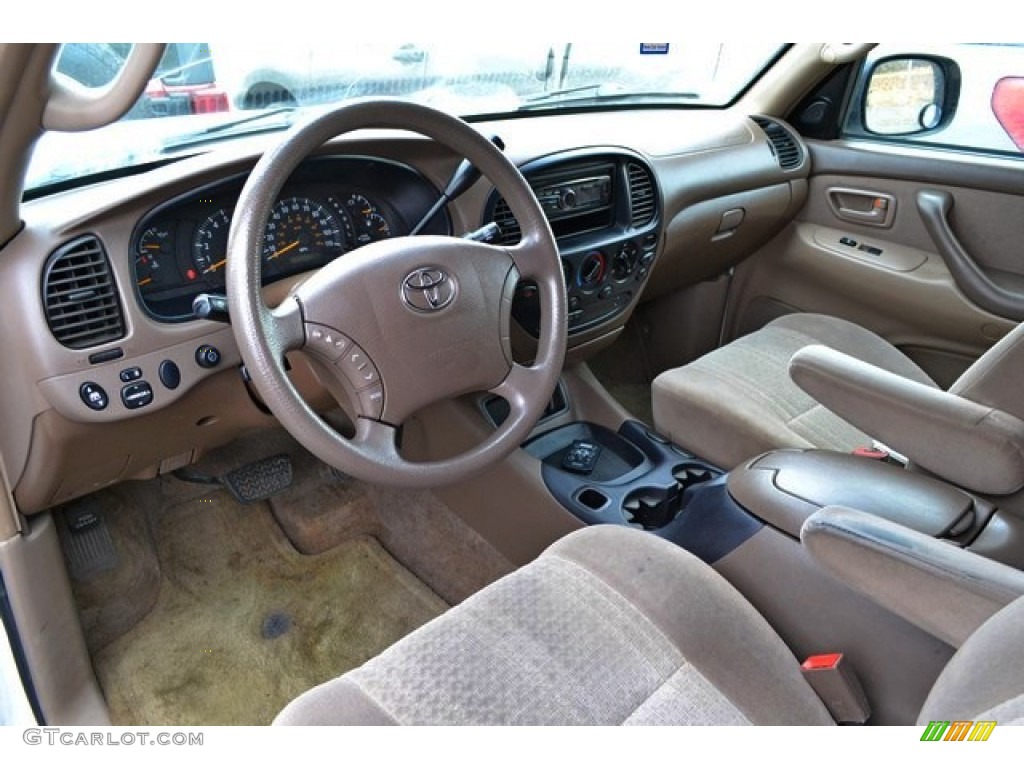 2004 Tundra SR5 Double Cab 4x4 - Natural White / Gray photo #5