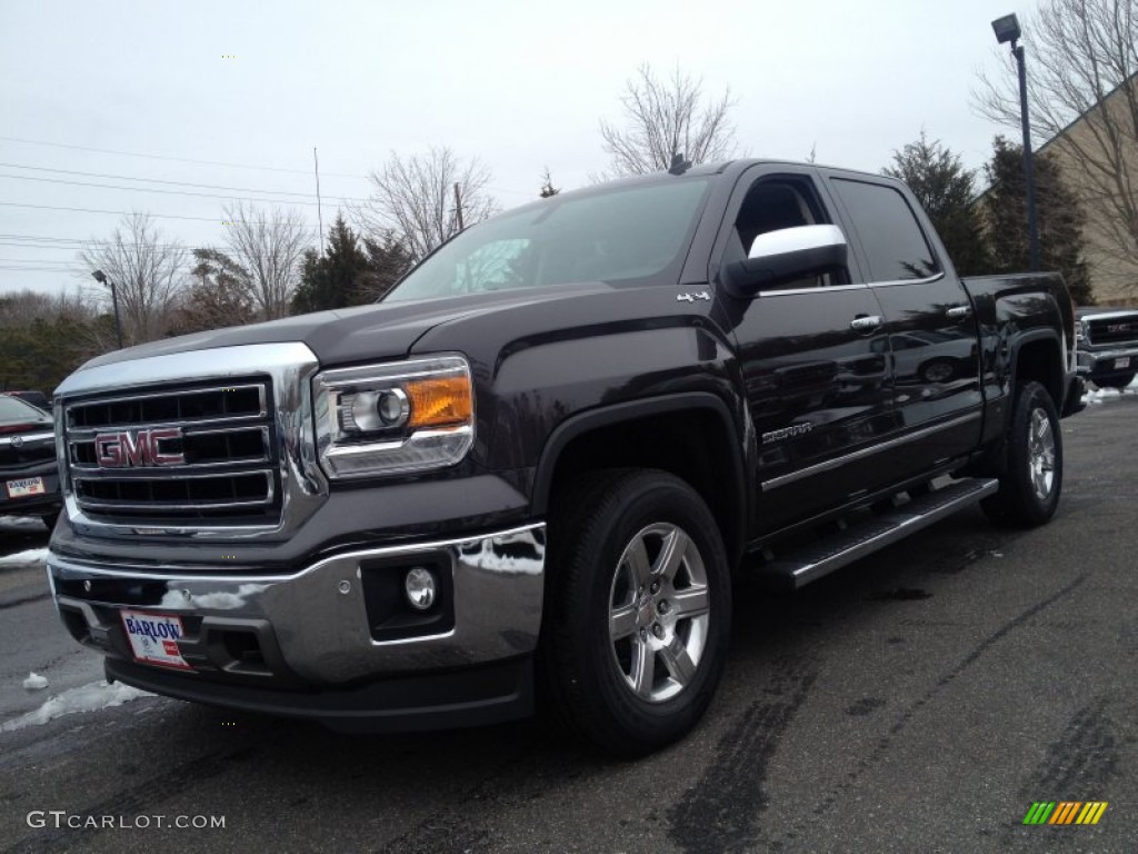 2014 Sierra 1500 SLT Crew Cab 4x4 - Iridium Metallic / Cocoa/Dune photo #1