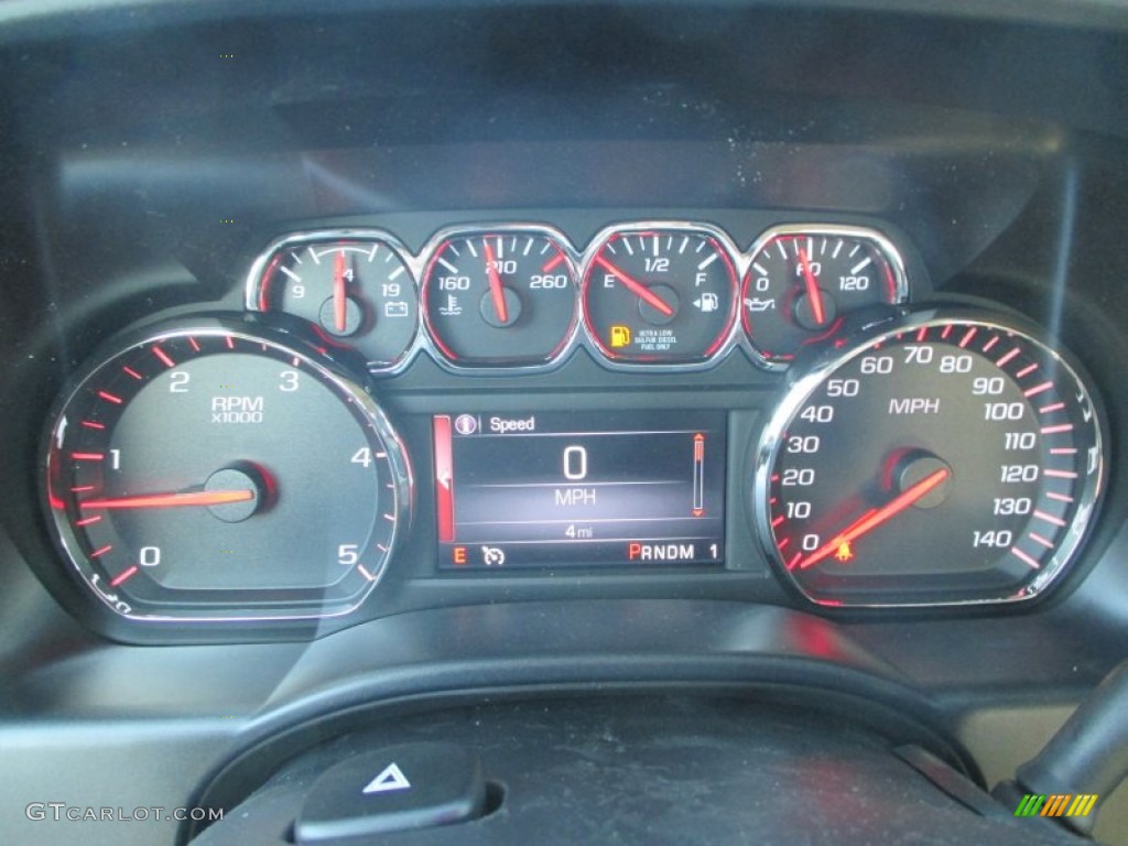 2015 GMC Sierra 3500HD SLE Crew Cab 4x4 Dual Rear Wheel Chassis Gauges Photo #91247908