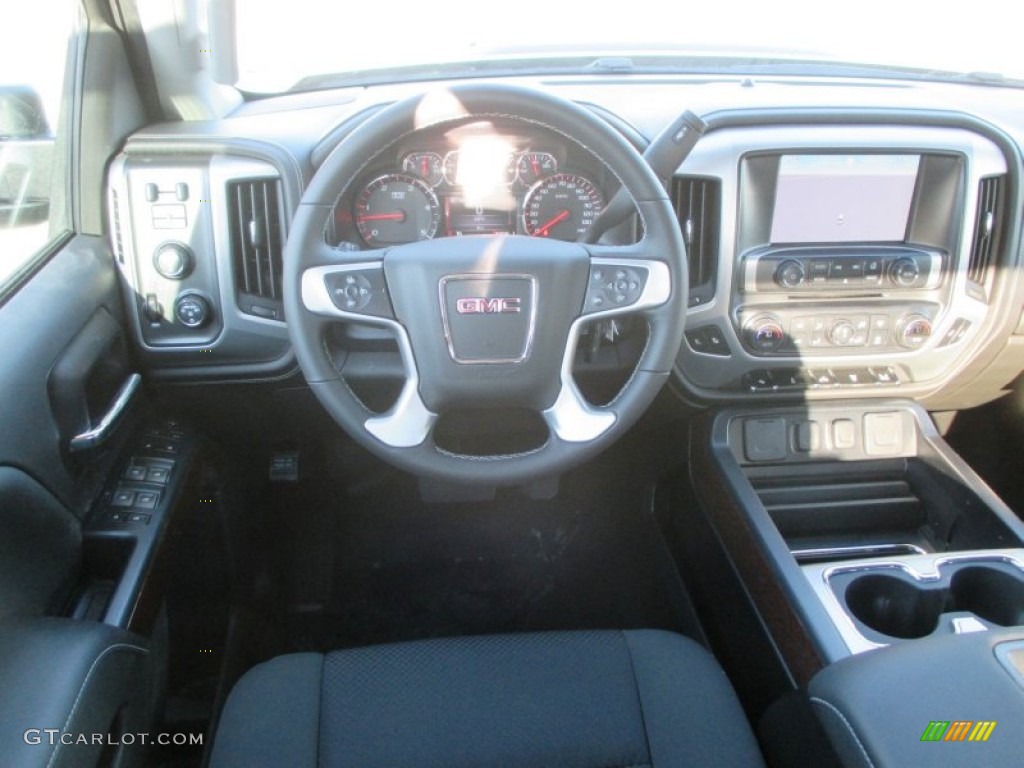 2015 GMC Sierra 3500HD SLE Crew Cab 4x4 Dual Rear Wheel Chassis Jet Black Dashboard Photo #91247961