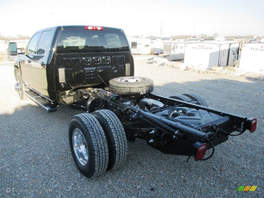 Onyx Black 2015 GMC Sierra 3500HD SLE Crew Cab 4x4 Dual Rear Wheel Chassis Exterior Photo #91247998