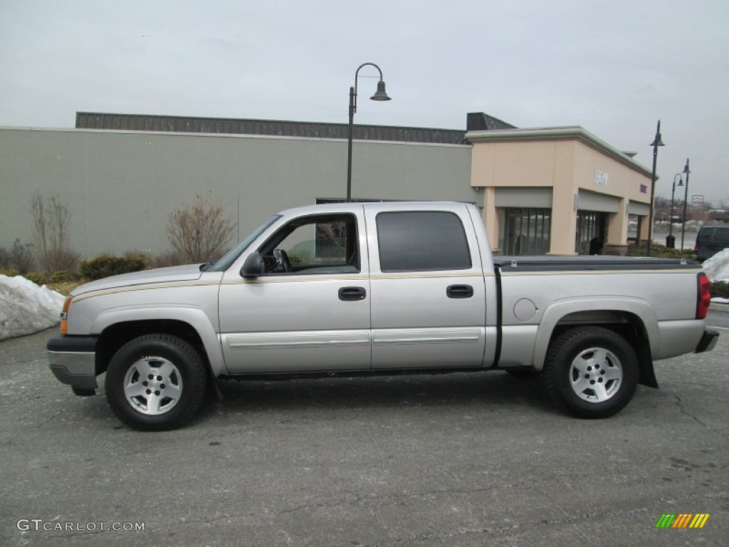 2005 Silverado 1500 LS Crew Cab 4x4 - Silver Birch Metallic / Dark Charcoal photo #1