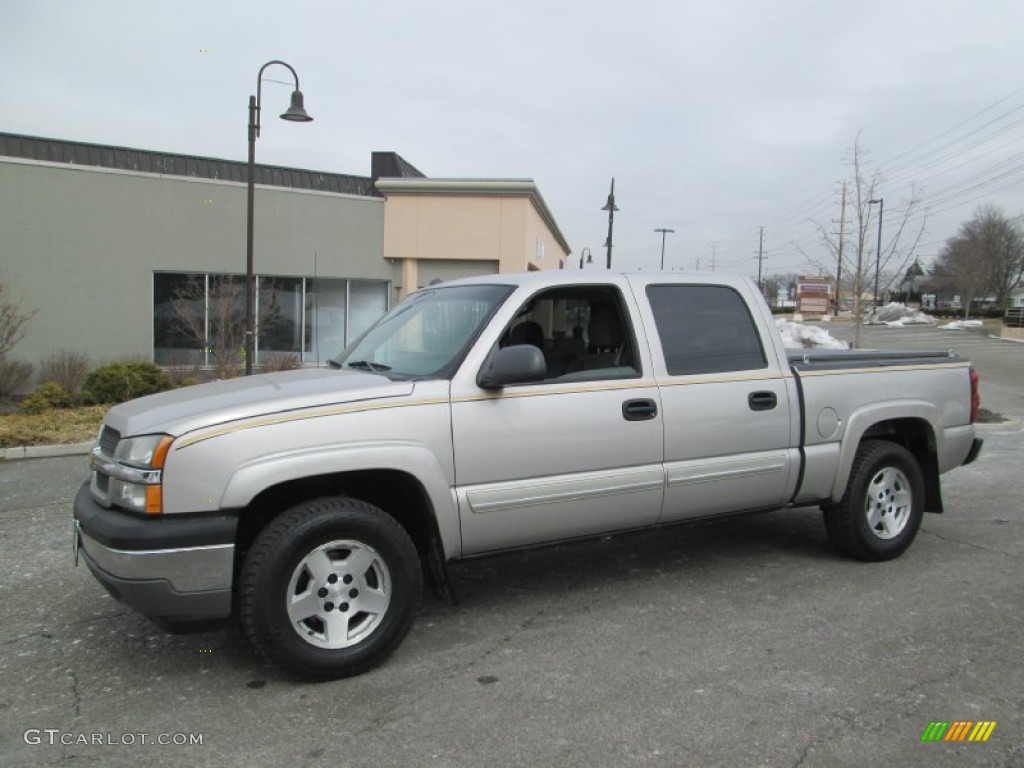 Silver Birch Metallic 2005 Chevrolet Silverado 1500 LS Crew Cab 4x4 Exterior Photo #91250654