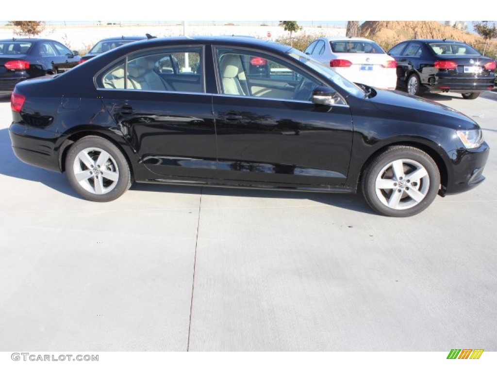 2014 Jetta TDI Sedan - Black / Cornsilk Beige photo #9