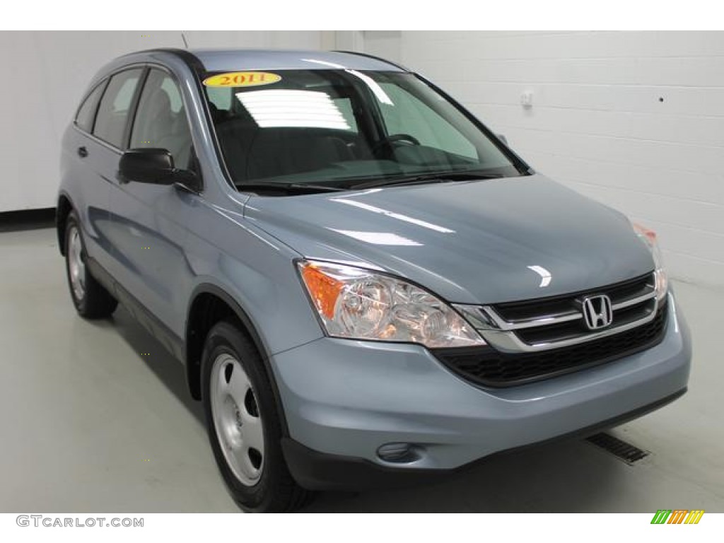 2011 CR-V LX 4WD - Glacier Blue Metallic / Gray photo #4