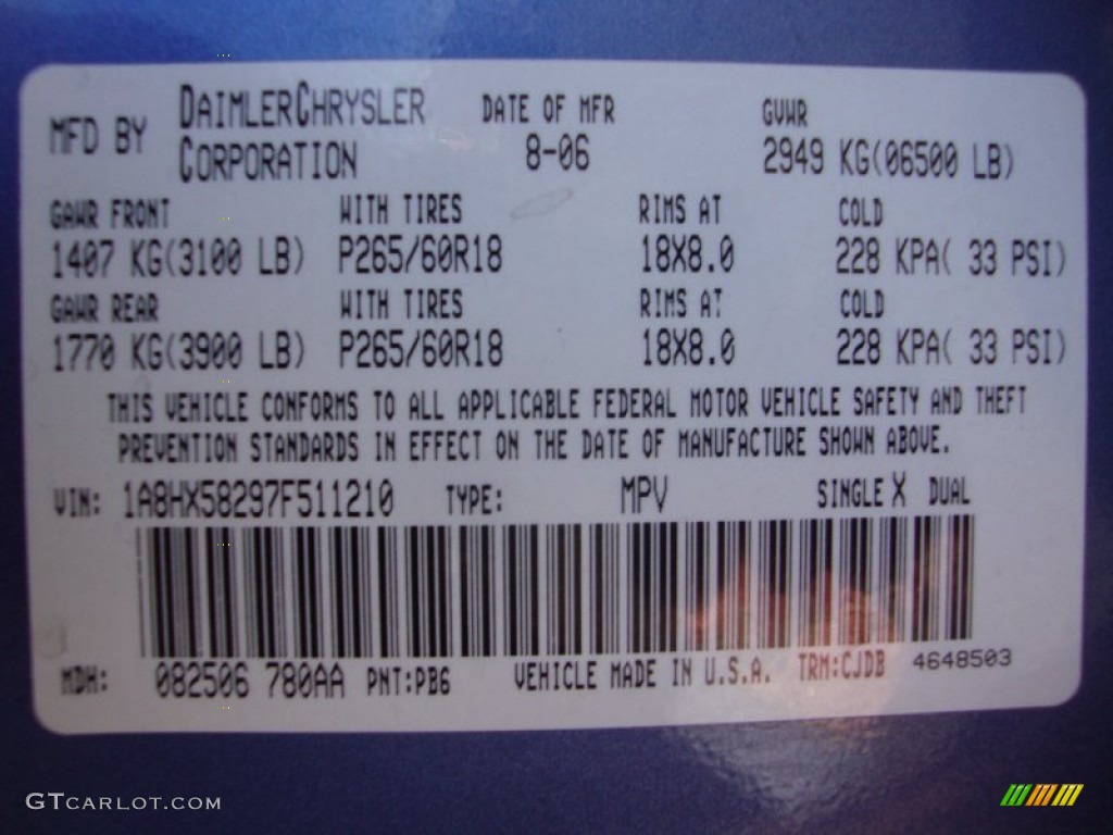 2007 Aspen Limited HEMI - Marine Blue Pearl / Dark Slate Gray/Light Slate Gray photo #28