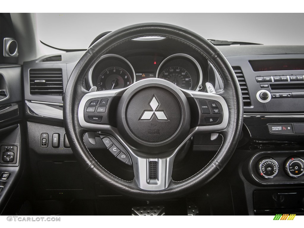 2012 Mitsubishi Lancer Evolution MR Black Recaro Steering Wheel Photo #91260304