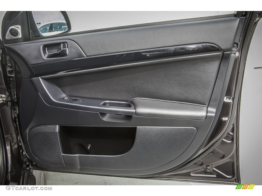 2012 Mitsubishi Lancer Evolution MR Black Recaro Door Panel Photo #91260601