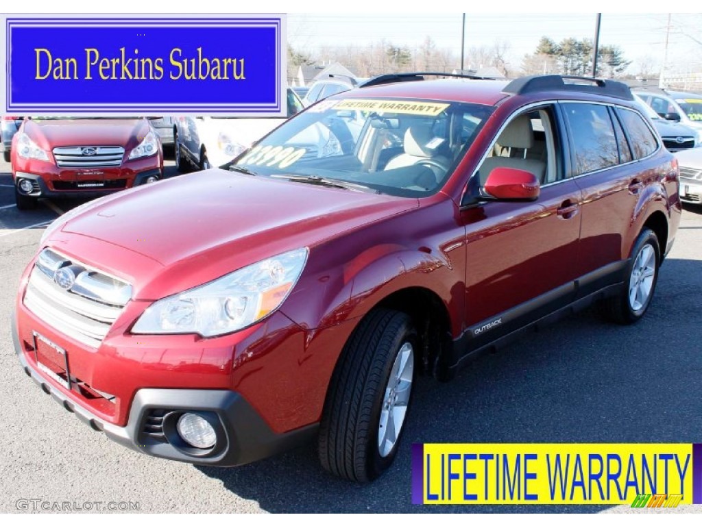 2013 Outback 2.5i Premium - Venetian Red Pearl / Ivory photo #1