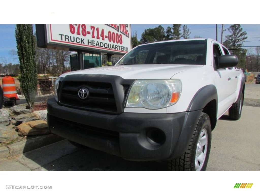 2007 Tacoma V6 PreRunner Double Cab - Super White / Graphite Gray photo #2