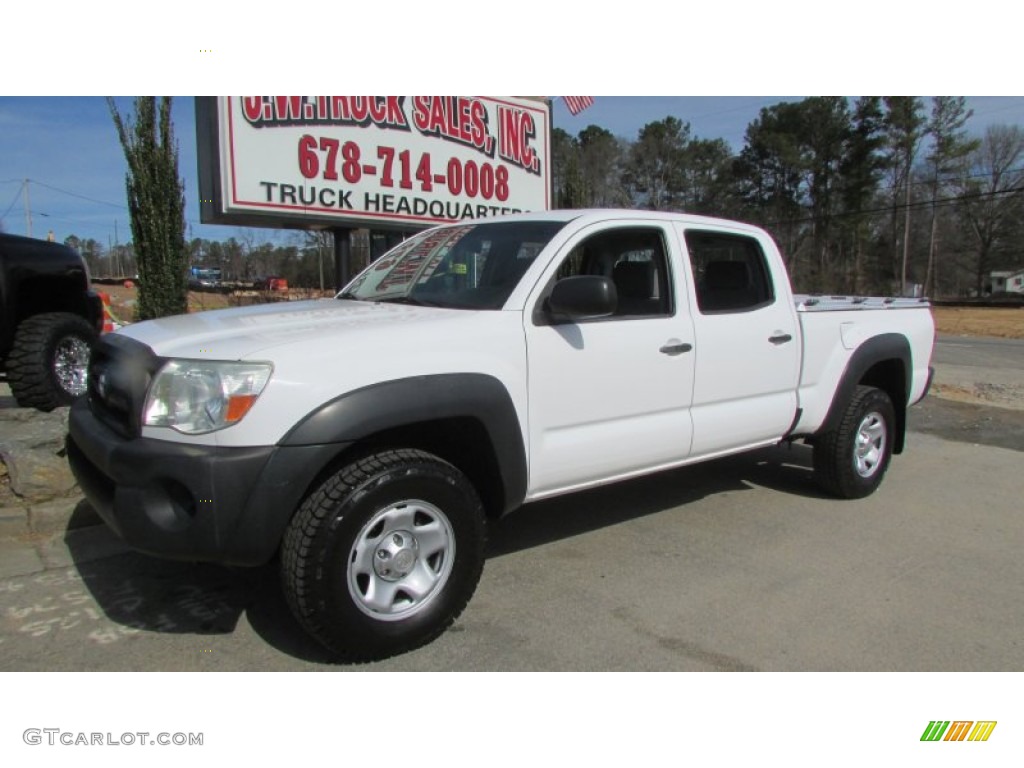 2007 Tacoma V6 PreRunner Double Cab - Super White / Graphite Gray photo #3