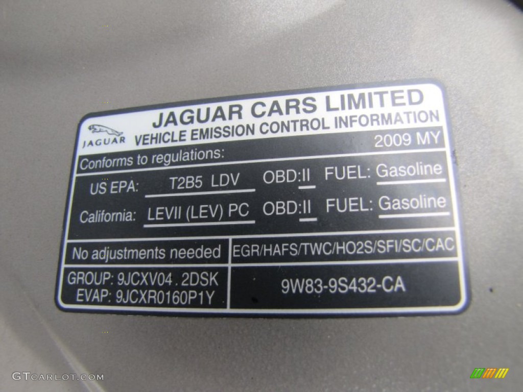 2009 Jaguar XK XKR Convertible Info Tag Photos