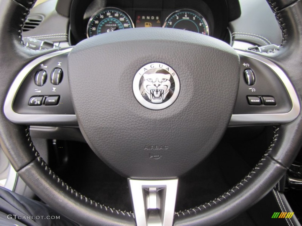 2012 Jaguar XK XK Convertible Warm Charcoal/Warm Charcoal Steering Wheel Photo #91271128