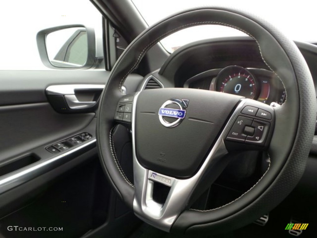 2015 Volvo XC60 T6 AWD R-Design R-Design Off Black Steering Wheel Photo #91274722