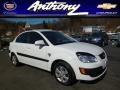 Clear White 2009 Kia Rio LX Sedan